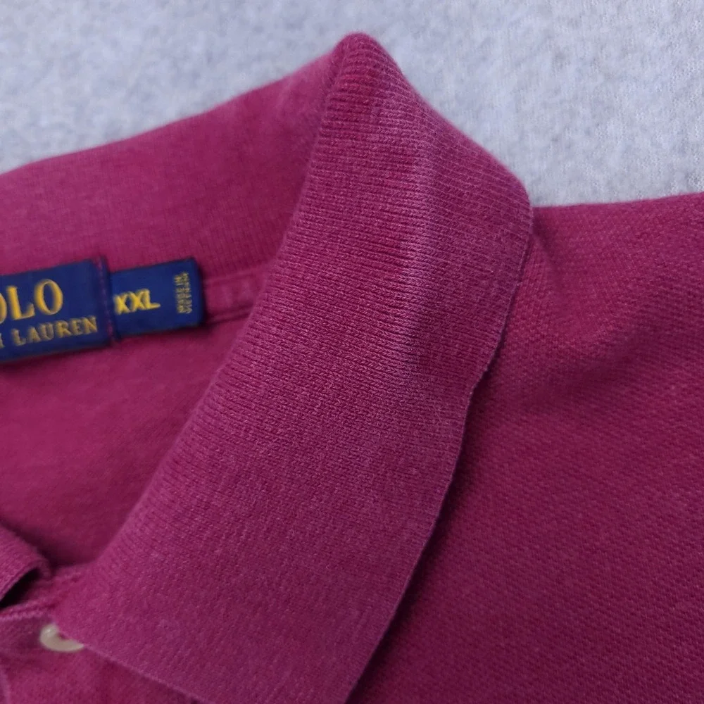 Polo Ralph Lauren Polo Shirt Mens 2XL Pink‎ Solid Cotton Pony Logo Casual Top